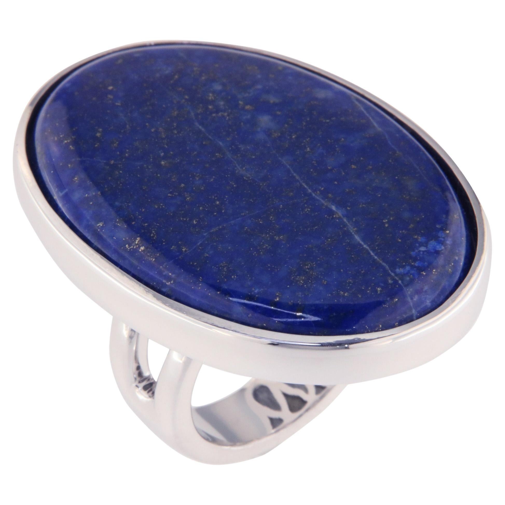 Orloff of Denmark, prächtiger 78 Karat Lapislazuli-Ring aus 925 Sterlingsilber im Angebot