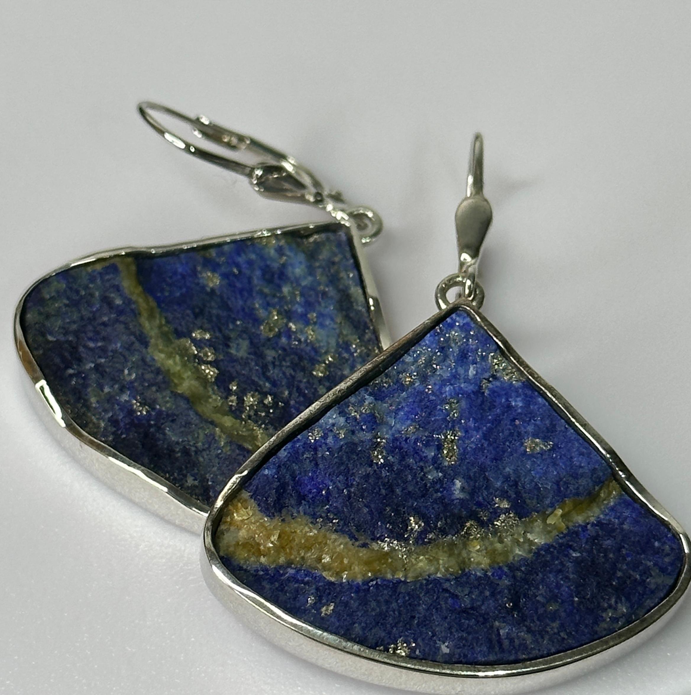 Contemporary Orloff of Denmark, Gorgeous Lapis Lazuli 925 Sterling Silver Earrings