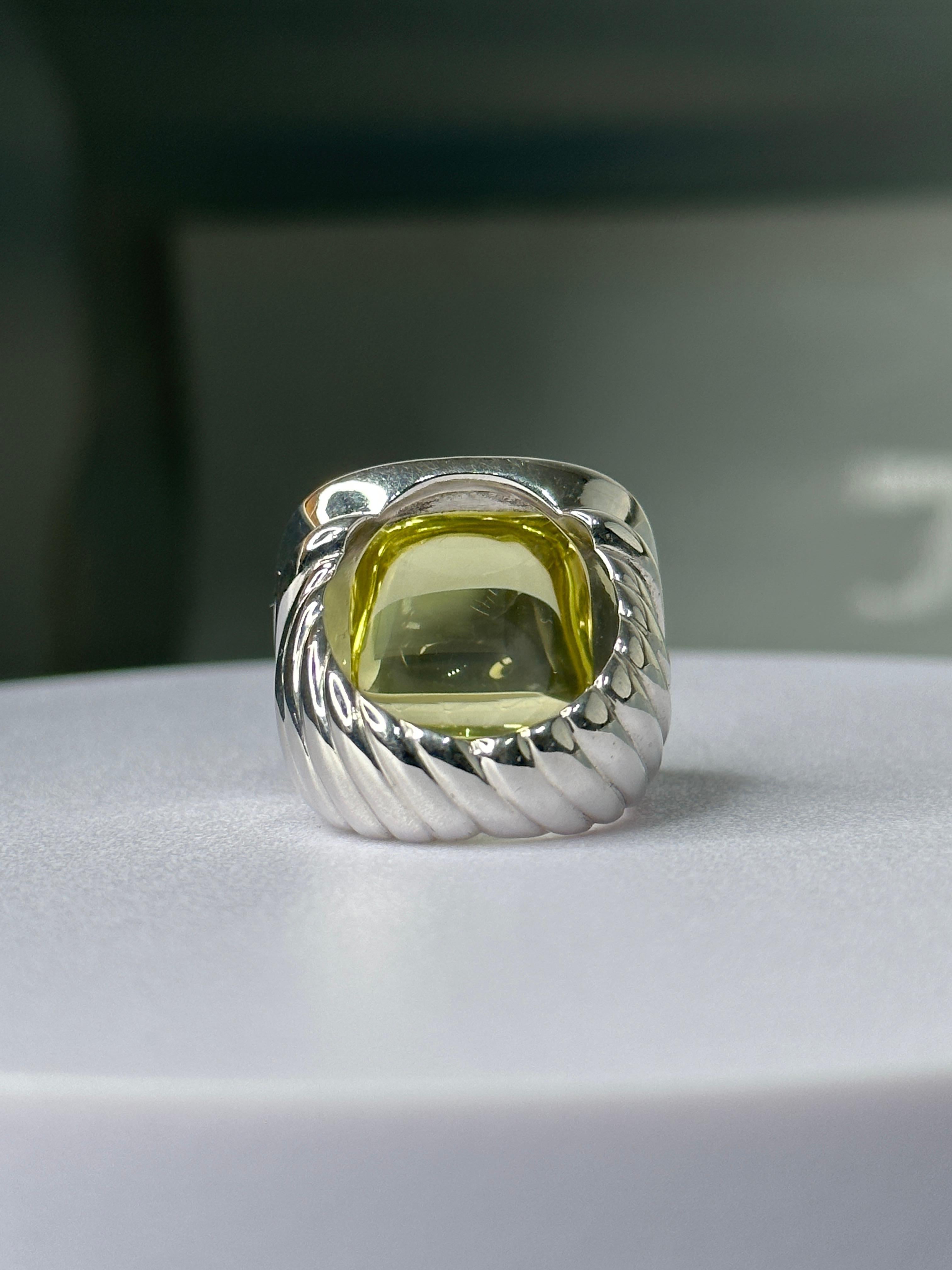 Women's or Men's Orloff of Denmark, Lemon Quartz & Blue Sapphire Statement Ring - 925 Silver