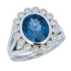 Orloff della Danimarca, spinello blu platino da 3,76 carati, 16 diamanti da 0,19 carati