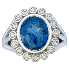 Orloff della Danimarca, spinello blu platino da 3,76 carati, 16 diamanti da 0,19 carati