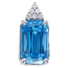 Orloff de Dinamarca Colgante de diamantes en platino natural Circón azul de 7,12 quilates