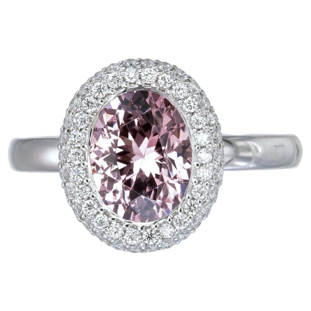 Orloff of Denmark Platinum 2.54 carat Pink Spinel Ring, 0.44 carat diamonds For Sale