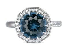 'Deep Ocean Fangs' - A Platinum Ring with Blue Spinel & Diamonds