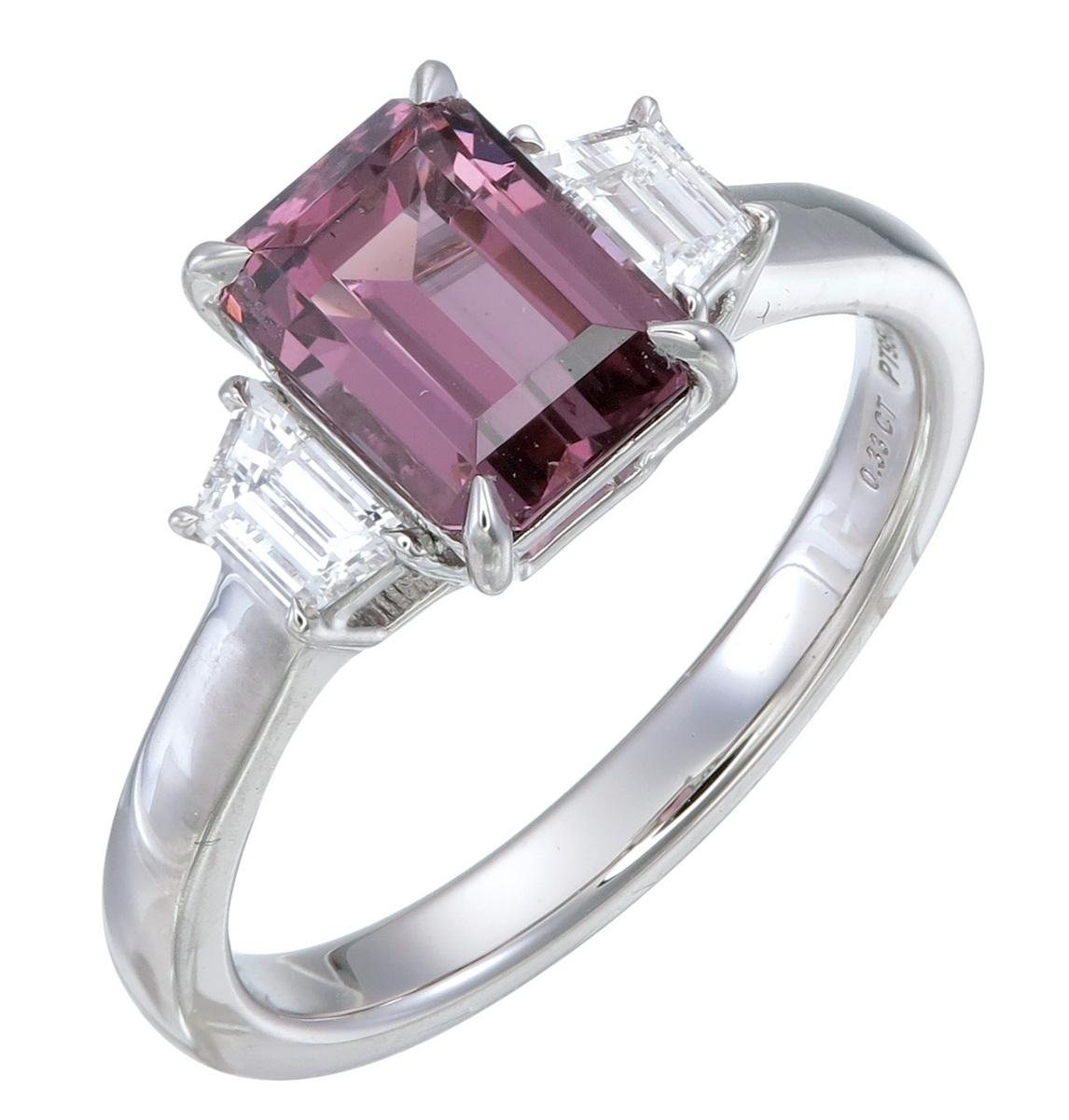 Women's Orloff of Denmark Platinum ring with Pink Spinel and Diamonds