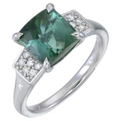 Orloff of Denmark Platinum Ring with Tourmaline & Diamonds