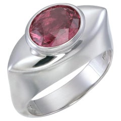 Bague « Kilimanjaro » en spinelle d'acajou rose intense de 2,05 carats, PT950