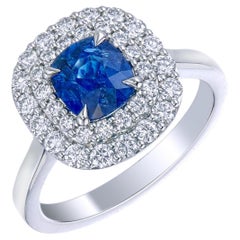 Orloff of Denmark - PT950 - Heated Royal Blue Ceylon Sapphire Diamond Ring