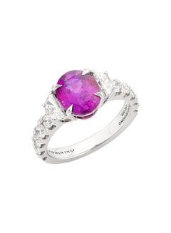 Orloff of Denmark - PT950 - Lebendiger Fuschia Saphir Diamant Ring