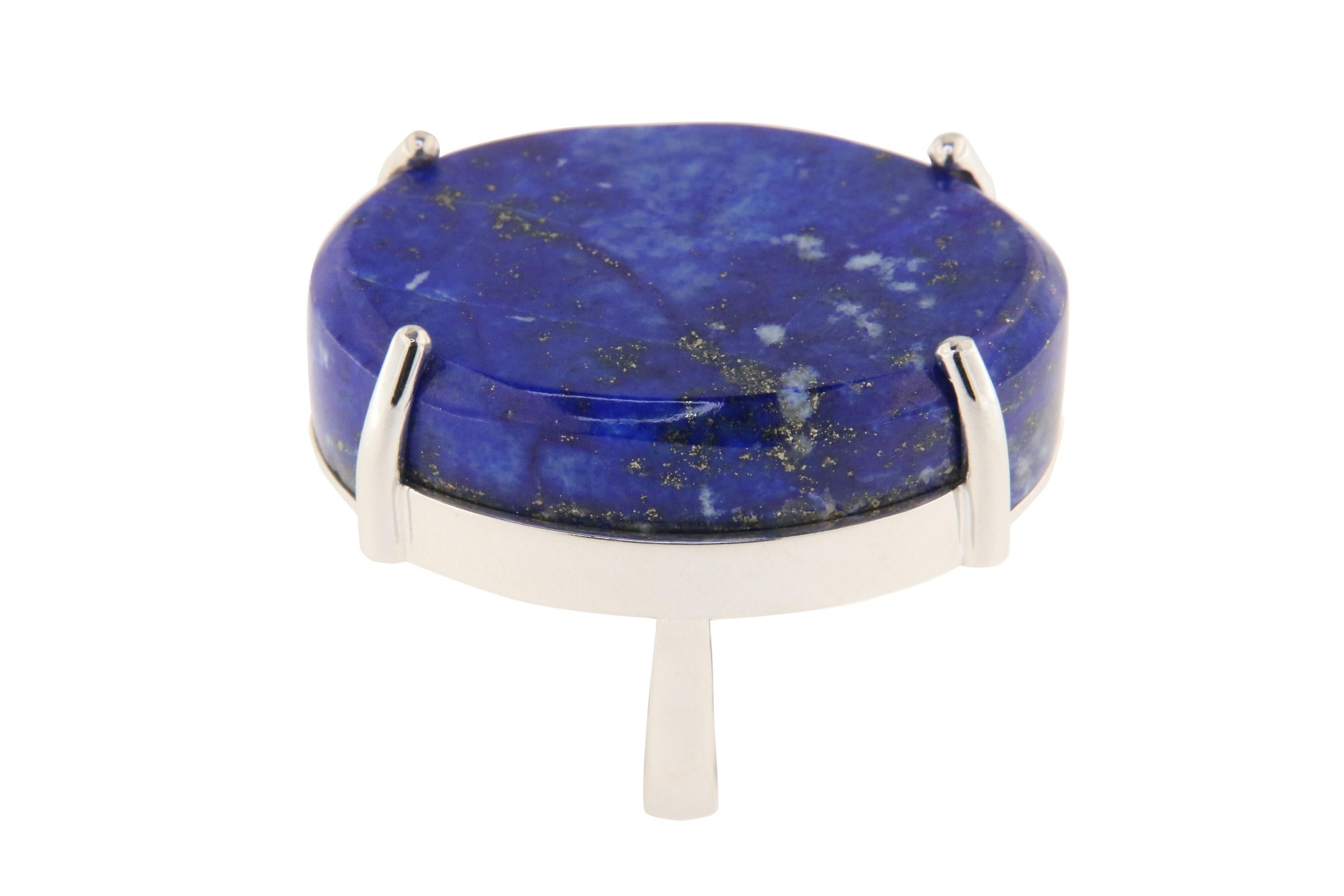 Contemporary Orloff of Denmark, Stunning 103 carat Lapis Lazuli Ring in 925 Sterling Silver For Sale