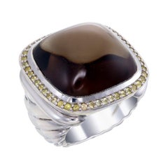 Orloff of Denmark, Smoky Quartz & Yellow Sapphire Statement Ring - 925 Silver
