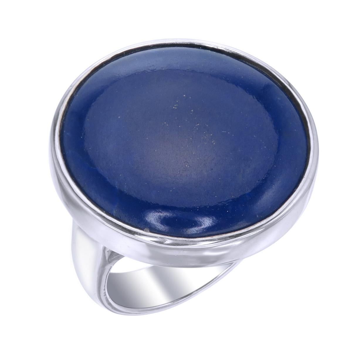 Orloff of Denmark; 19.05 carat Lapis Lazuli Sculpture ring fashioned out of 925 Sterling Silver.

From our latest collection based solely on the beautiful Lapis Lazuli.
This piece features a round cabochon cut lapis lazuli exhibiting a stunning deep