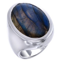 Orloff of Denmark, Fantastico anello in argento sterling con labradorite da 35 carati 