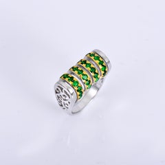 Orloff of Denmark, Tsavorite 925 Sterling Silver Gold Ring