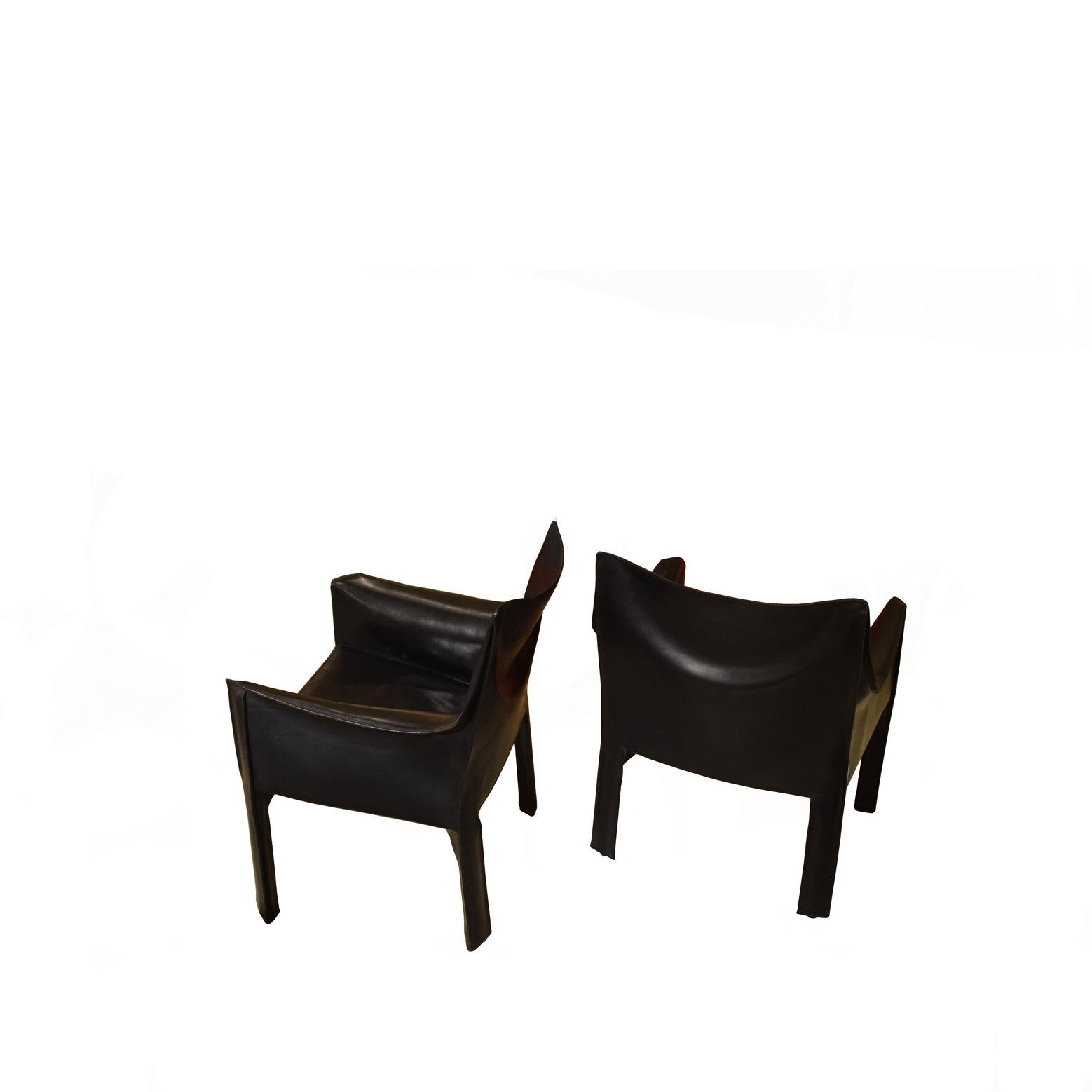 Late 20th Century Orly CAB 414 Lounge Chairs by Mario Bellini for Cassina