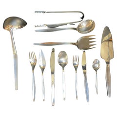 "Orly" Cutlery Set 89 Pieces, Lino Sabattini Christofle 1957, Silver Plated