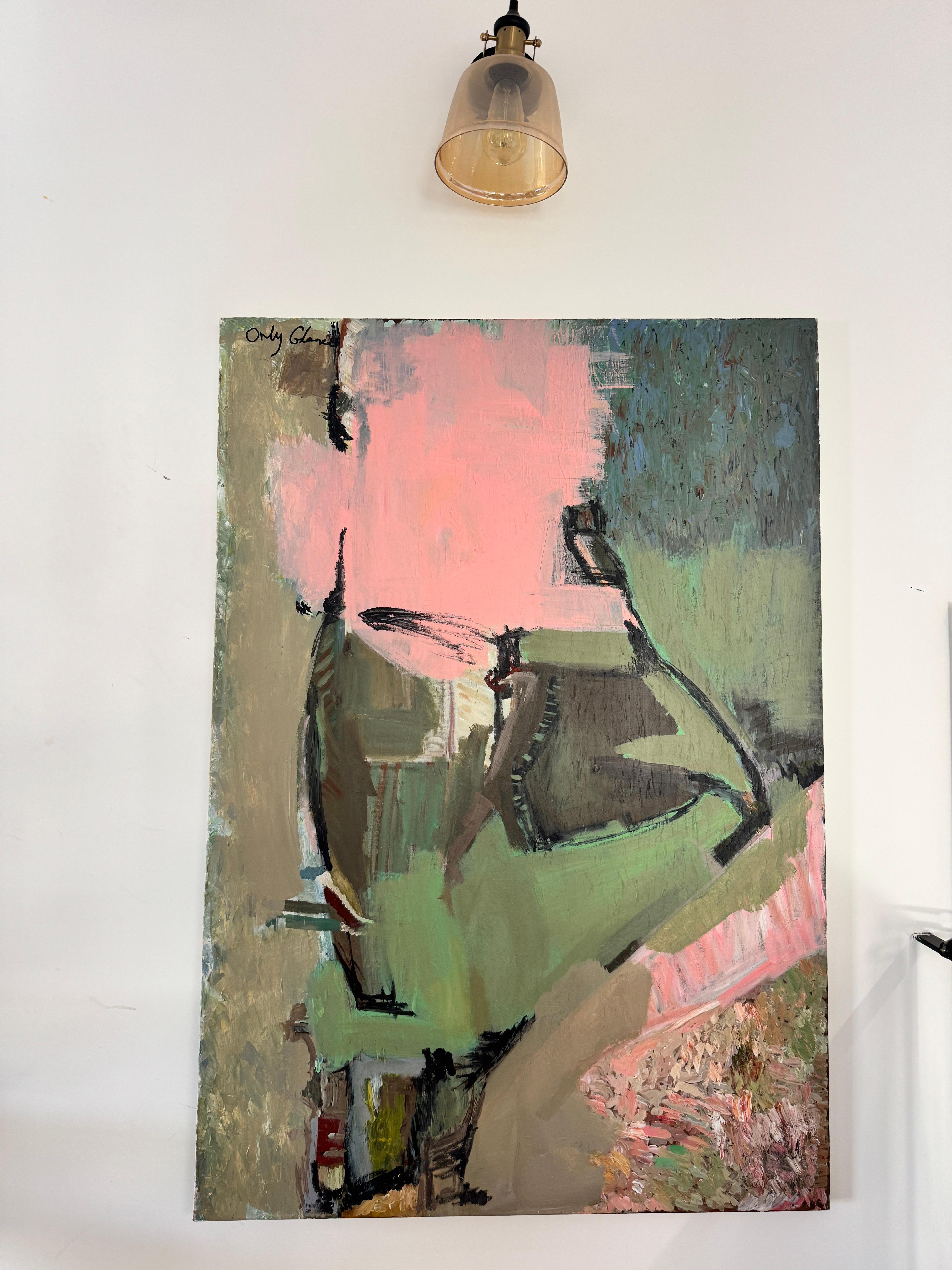 A quiet balance of movement and stillness - abstract painting - Painting by Orly Glancz