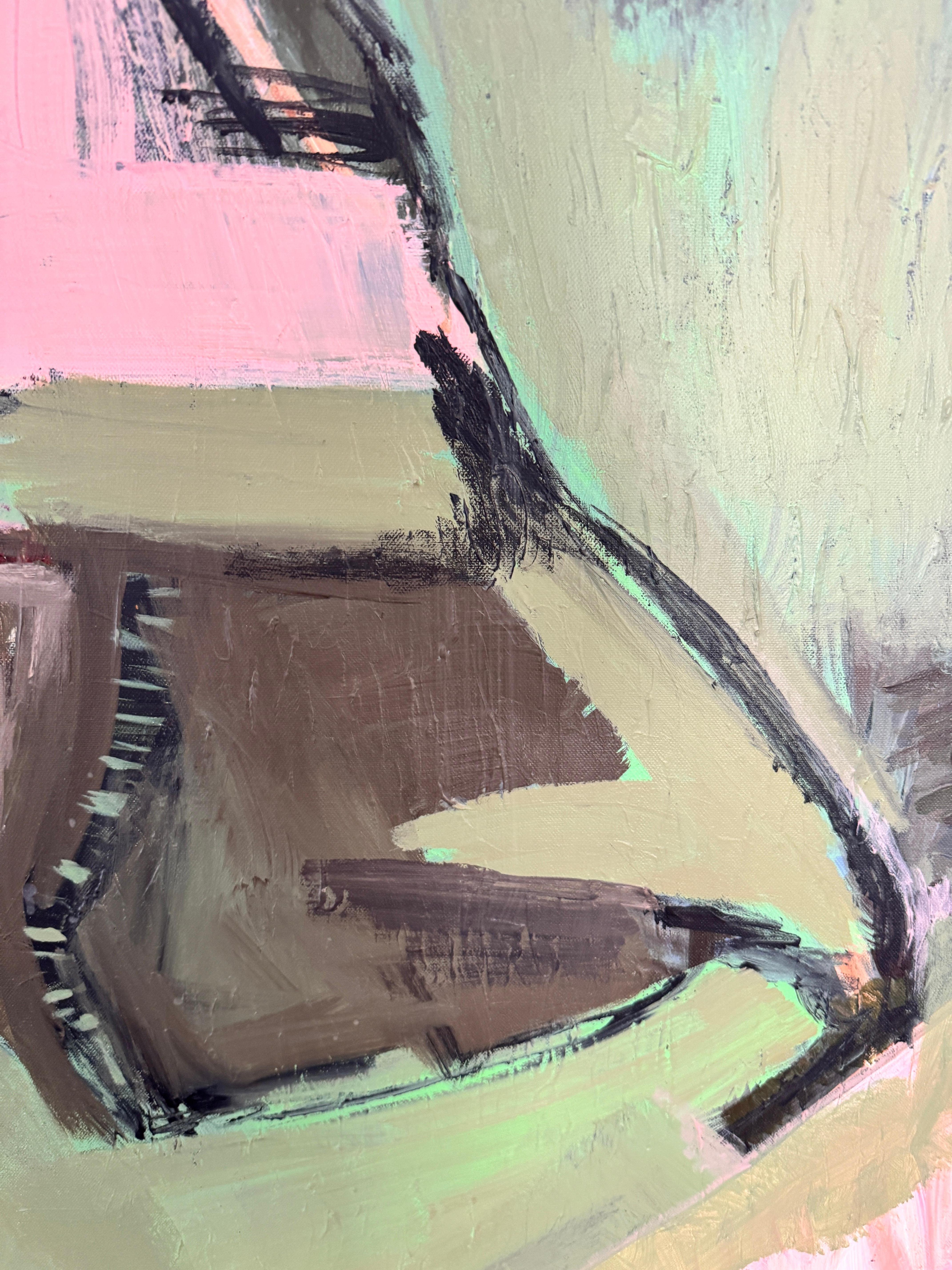 This abstract piece captures the gentle harmony between calm and motion - 
soft tones of green, pink, and blue that bring serenity into any space.

