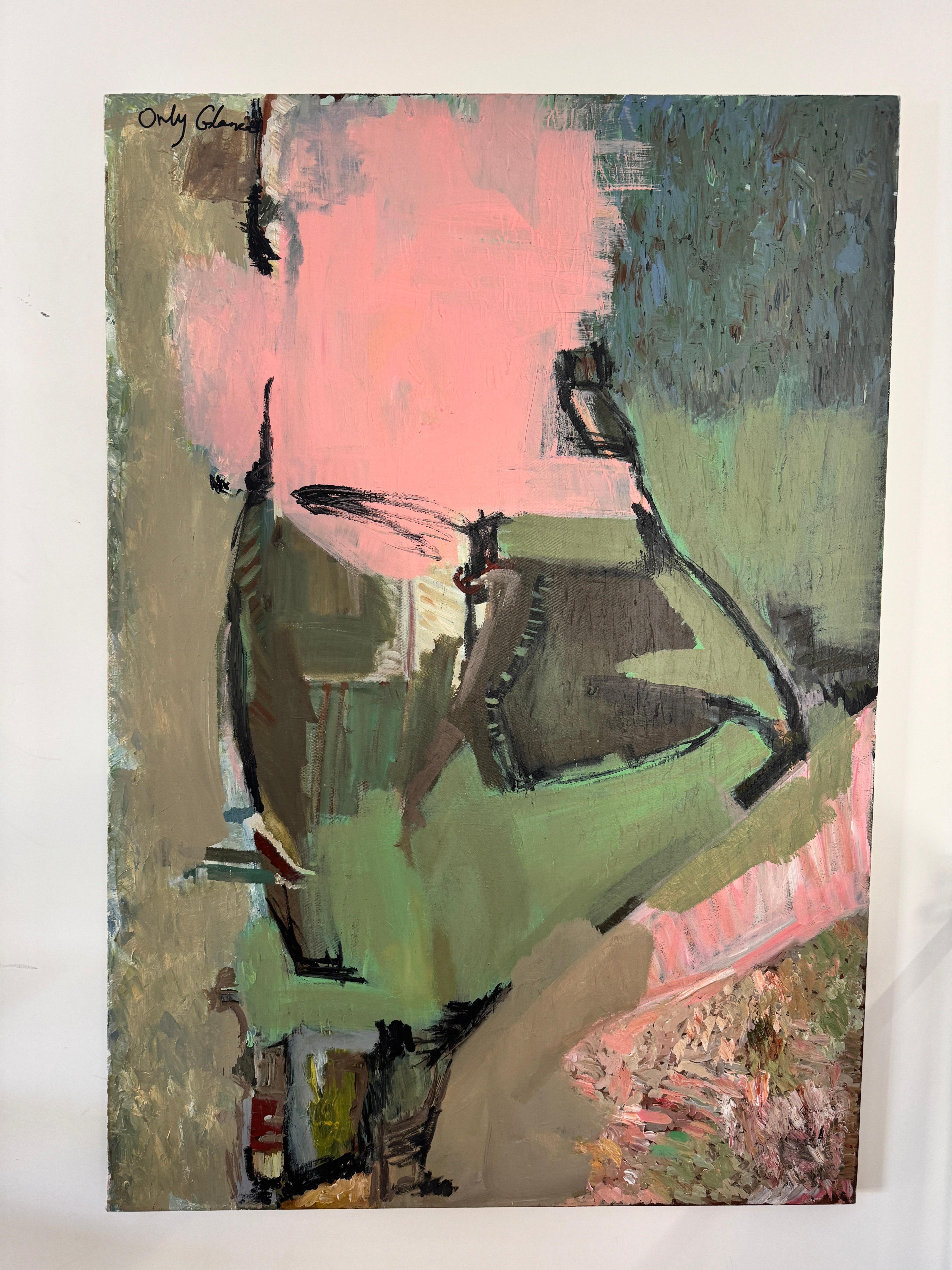 Orly Glancz Abstract Painting - A quiet balance of movement and stillness - abstract painting