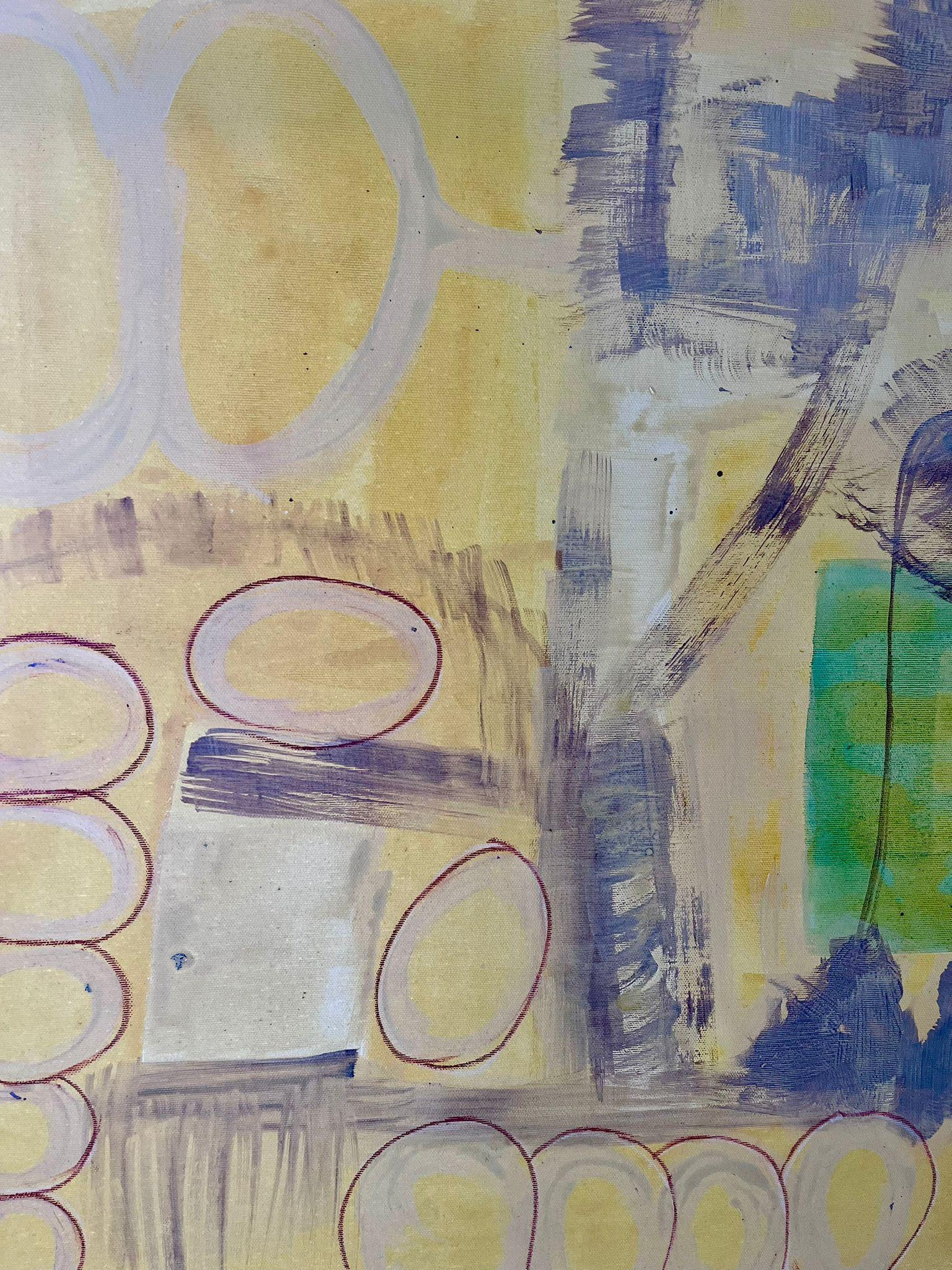 This abstract piece captures the gentle harmony between calm and motion - 
soft tones of yellow, green, brown, and white that bring serenity into any space.

