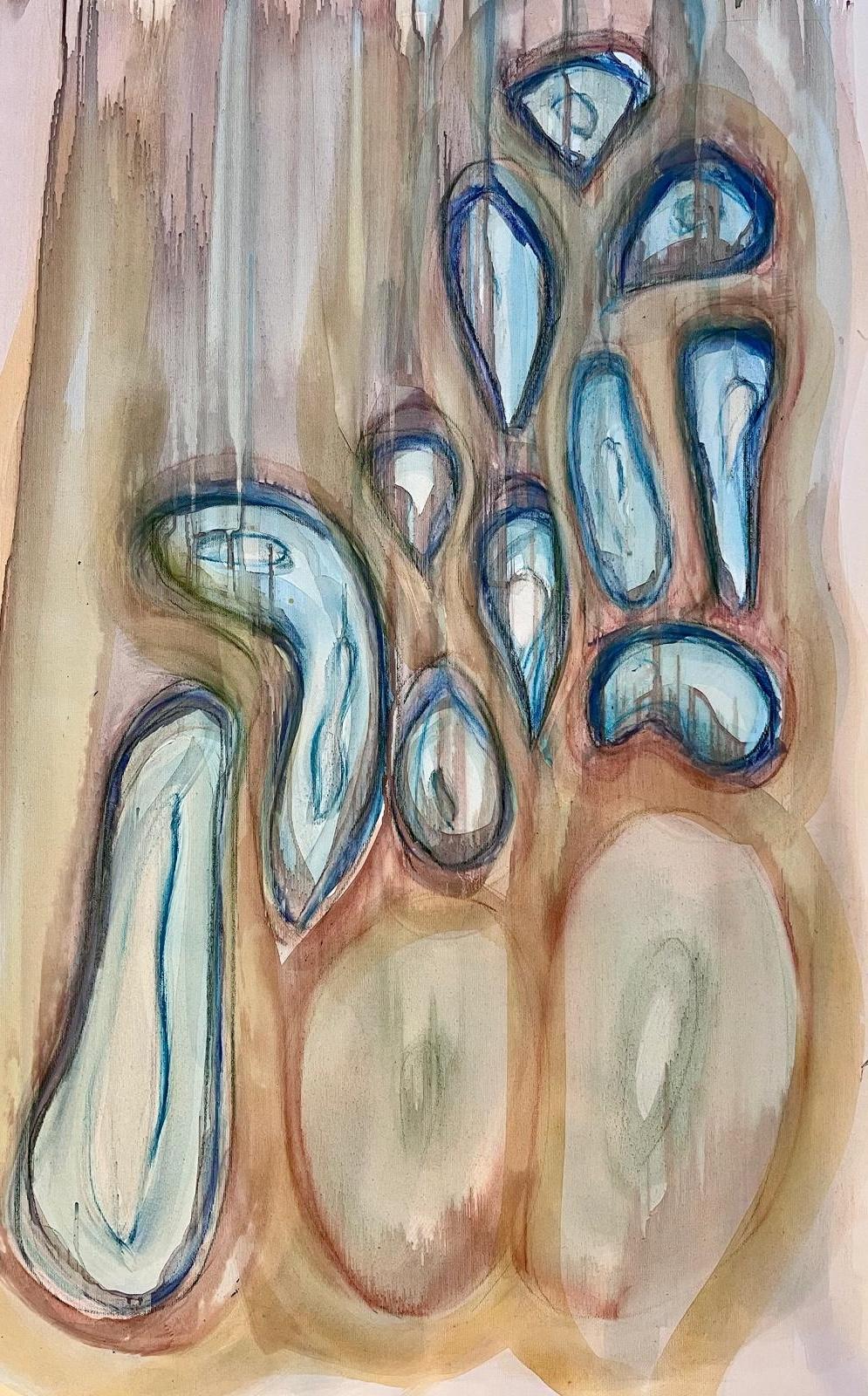 Abstract Painting Orly Glancz - Cercles de vie Peinture abstraite, expression colorée, 100X70 cm