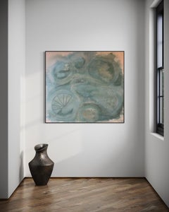 Grey Galaxy Abstract Painting, Colorful Expression, 130x120 cm