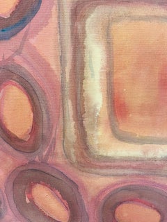 Corazón dentro de círculos Pintura abstracta, Expresión colorida, 120X120 cm