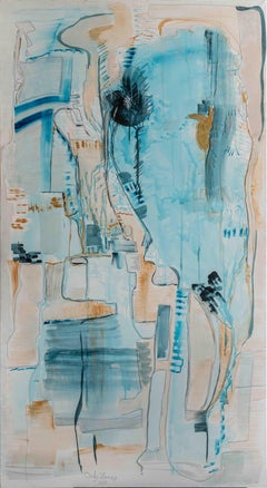 Océan de calme Peinture abstraite, expression colorée, 180x100 cm