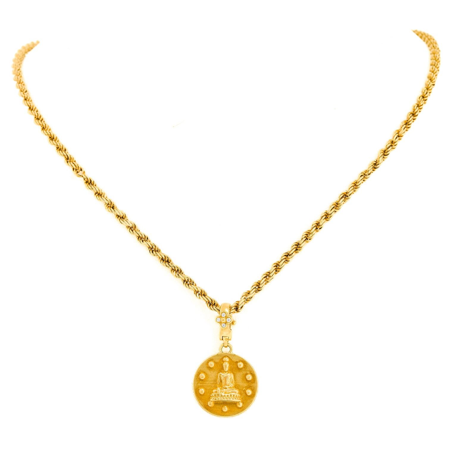 Taglio rotondo Ciondolo Buddha in oro Orly Marcel in vendita