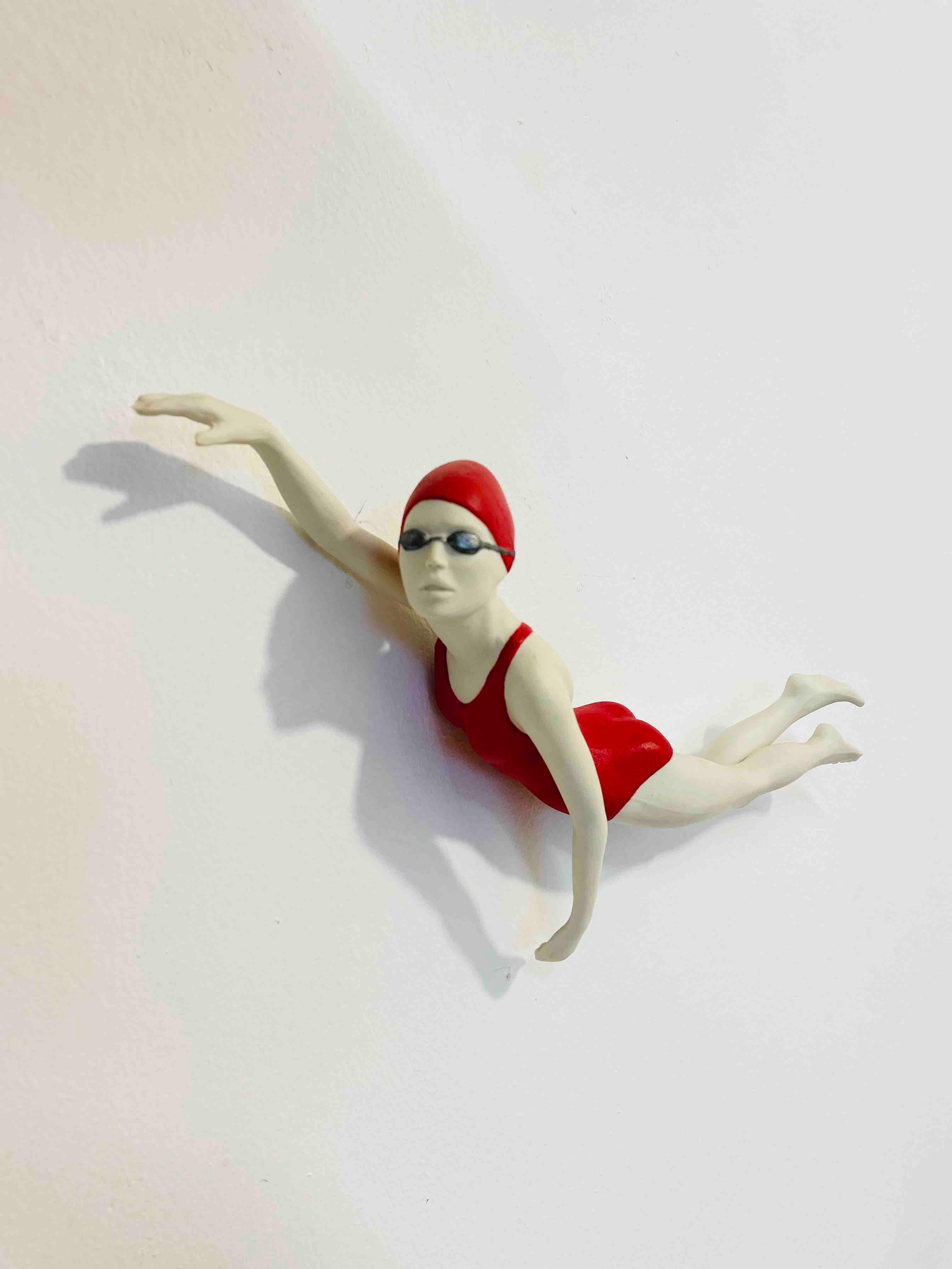 Swimmer I - figurative sculpture  - Sculpture by Orly Montag