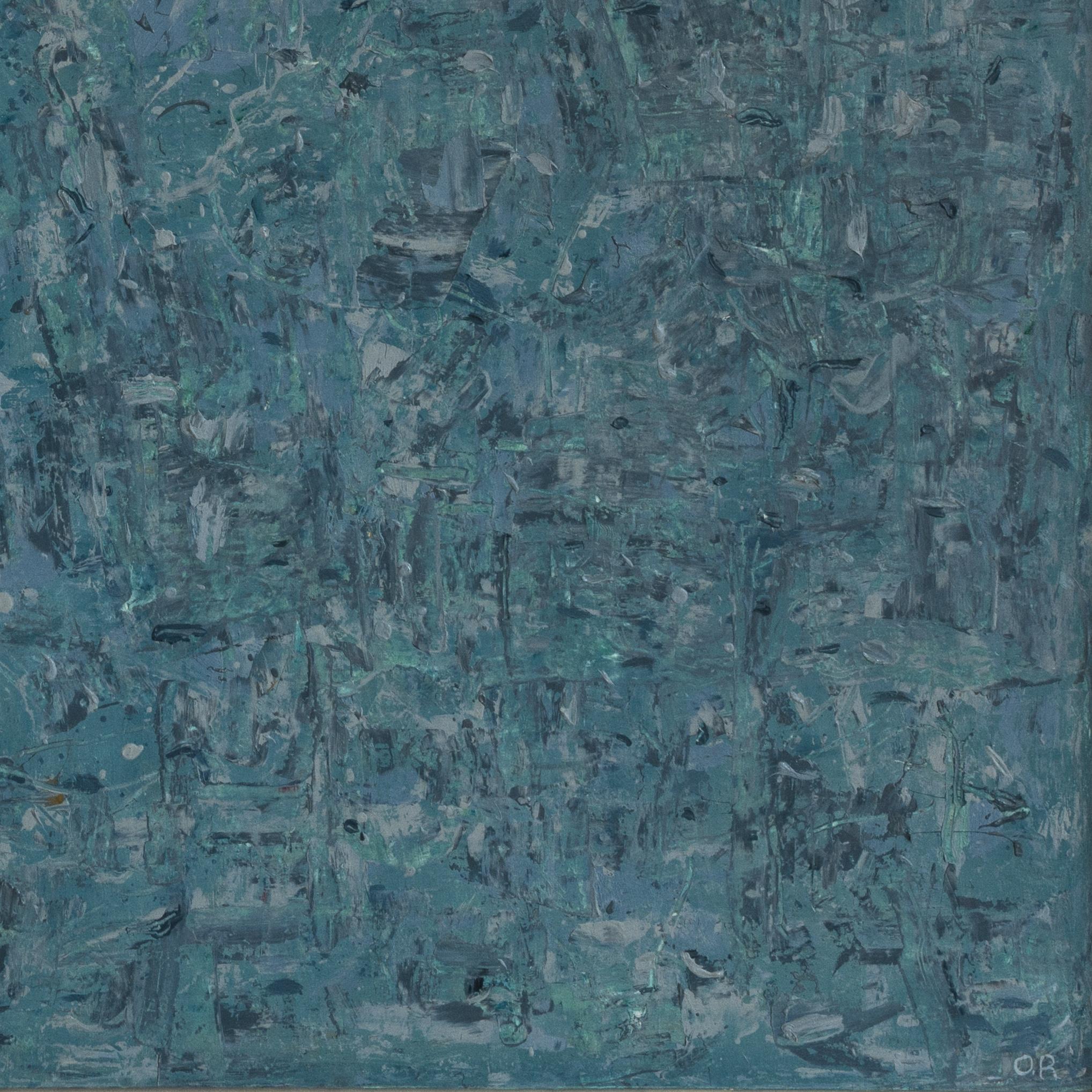Immersion I - Gray Abstract Painting by Orly Rabinowitz