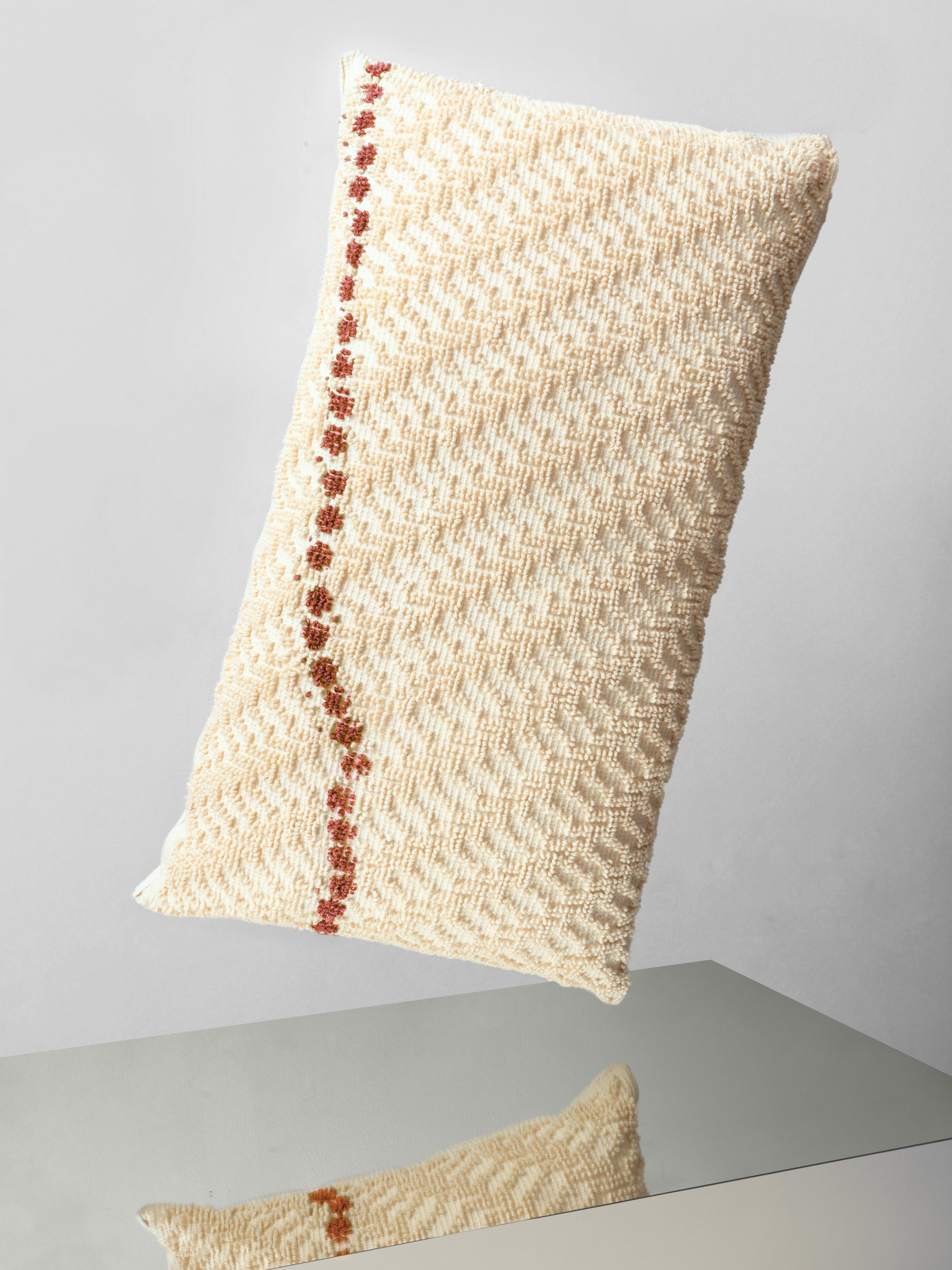 The ORMA cushion collection by Sophie Dries.

Details: 
Material: 100% natural cotton
Dimensions: 48H x 30W cm
Primary color: Natural white
Made in Calabria, Italy
Due to the handcrafted nature of the product, size may vary by up to 5%
In stock