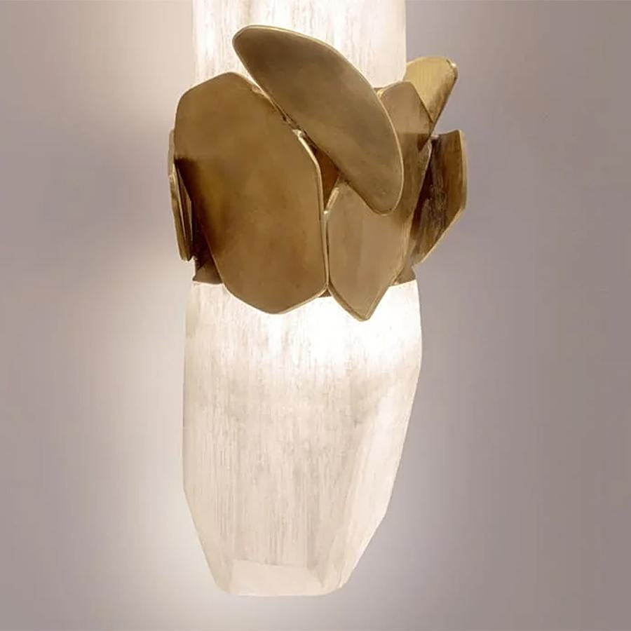 Lámpara de pared Orma Selenita Bronce en venta