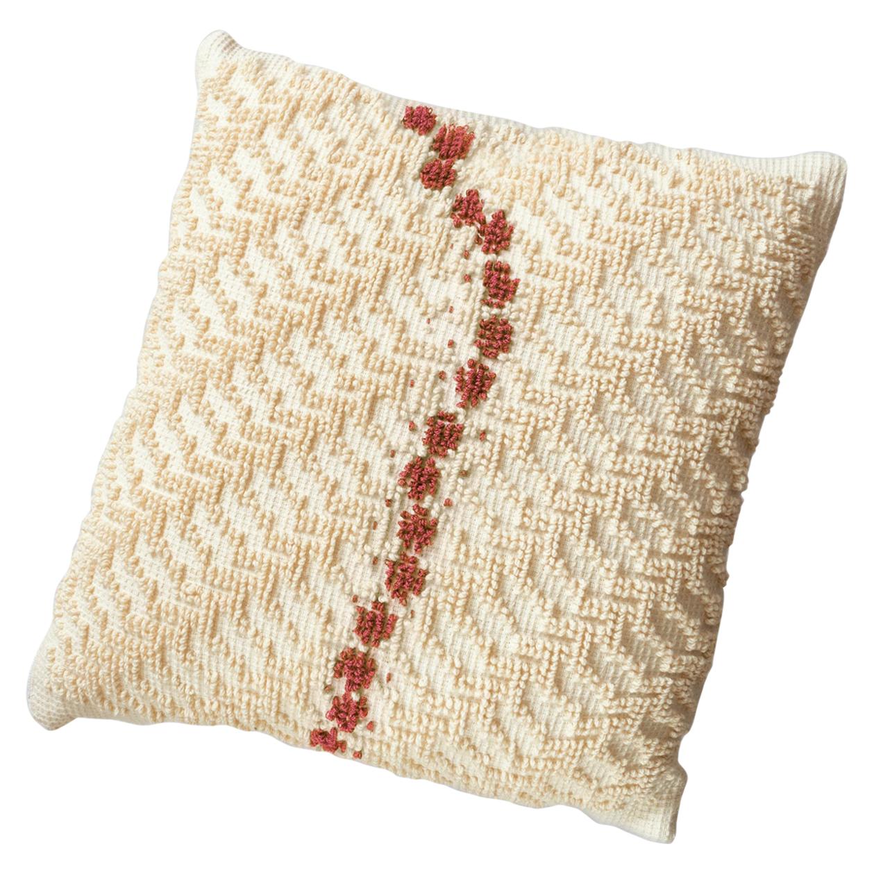 ORMA, Square Natural White and Brown Cotton Cushion