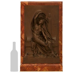 Ormolu and Breccia Pernice marble trophy of Clio, singed by Henri Chapu