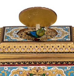 Ormolu and Champlevé Enamel Singing Bird Box