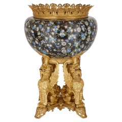 Ormolu and Cloisonné Enamel Jardinière Attributed to F. Barbedienne