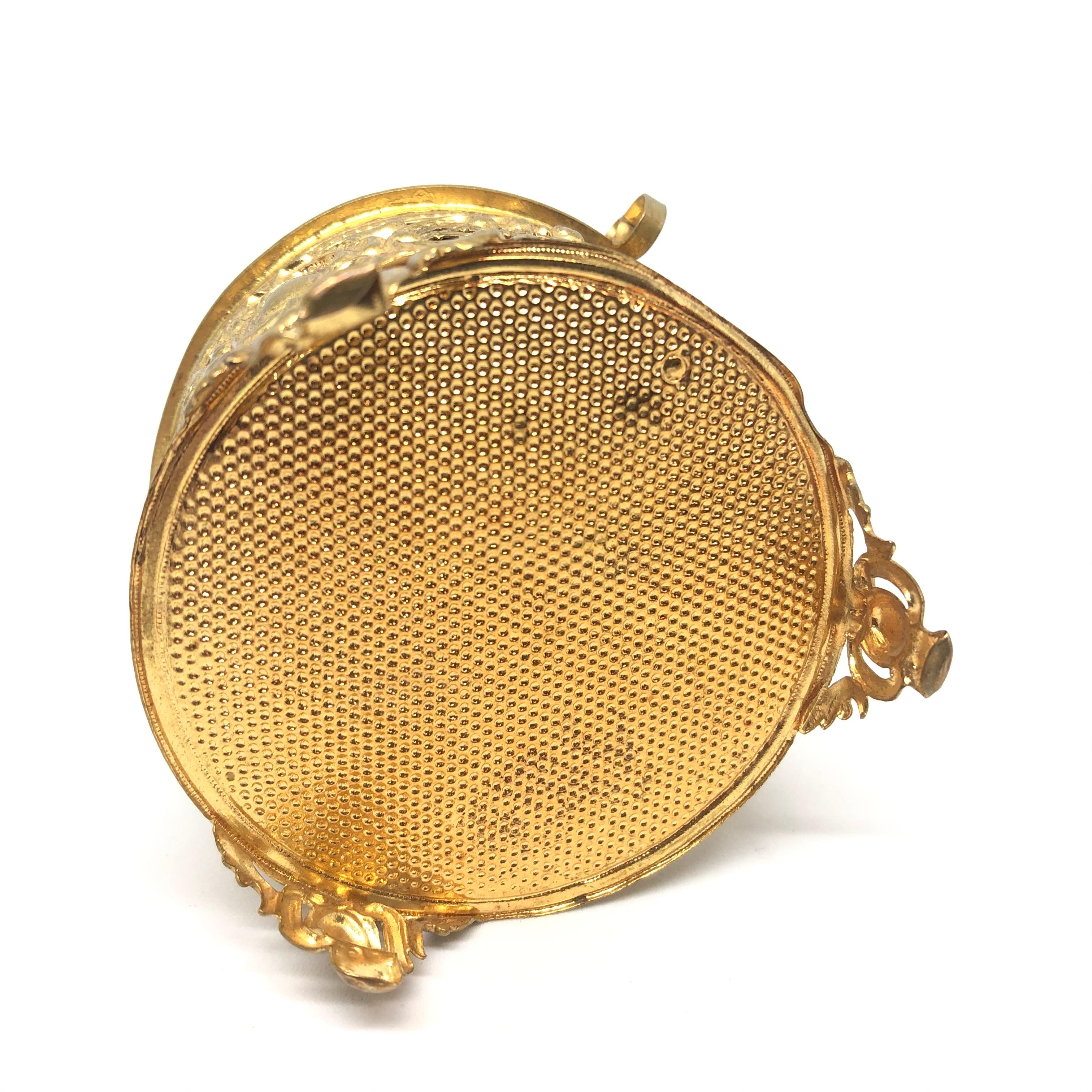 Joyero baratija de recuerdo de cristal y ormolu, Ciudad de Meran, Italia, hacia 1900 principios del siglo XX en venta