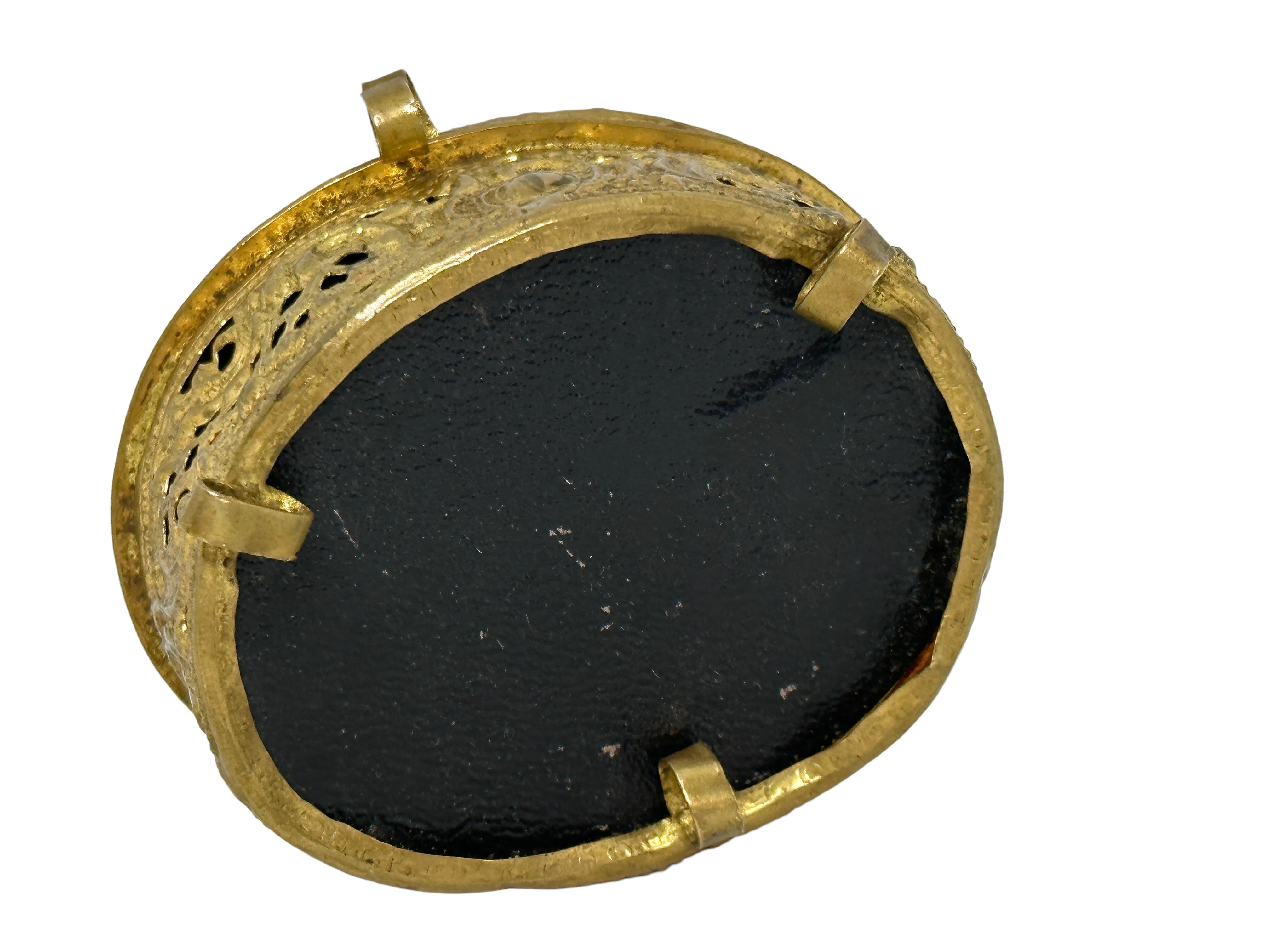 Boîte à bijoux souvenir en bronze doré et verre, Maria Zell, Autriche, vers 1900 Bon état - En vente à Nuernberg, DE