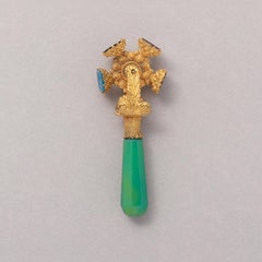 Ormolu and glass waxseal wheel