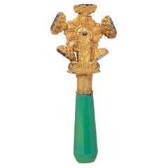 Ormolu and glass waxseal wheel
