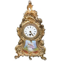 Ormolu and Hand-Painted Clock