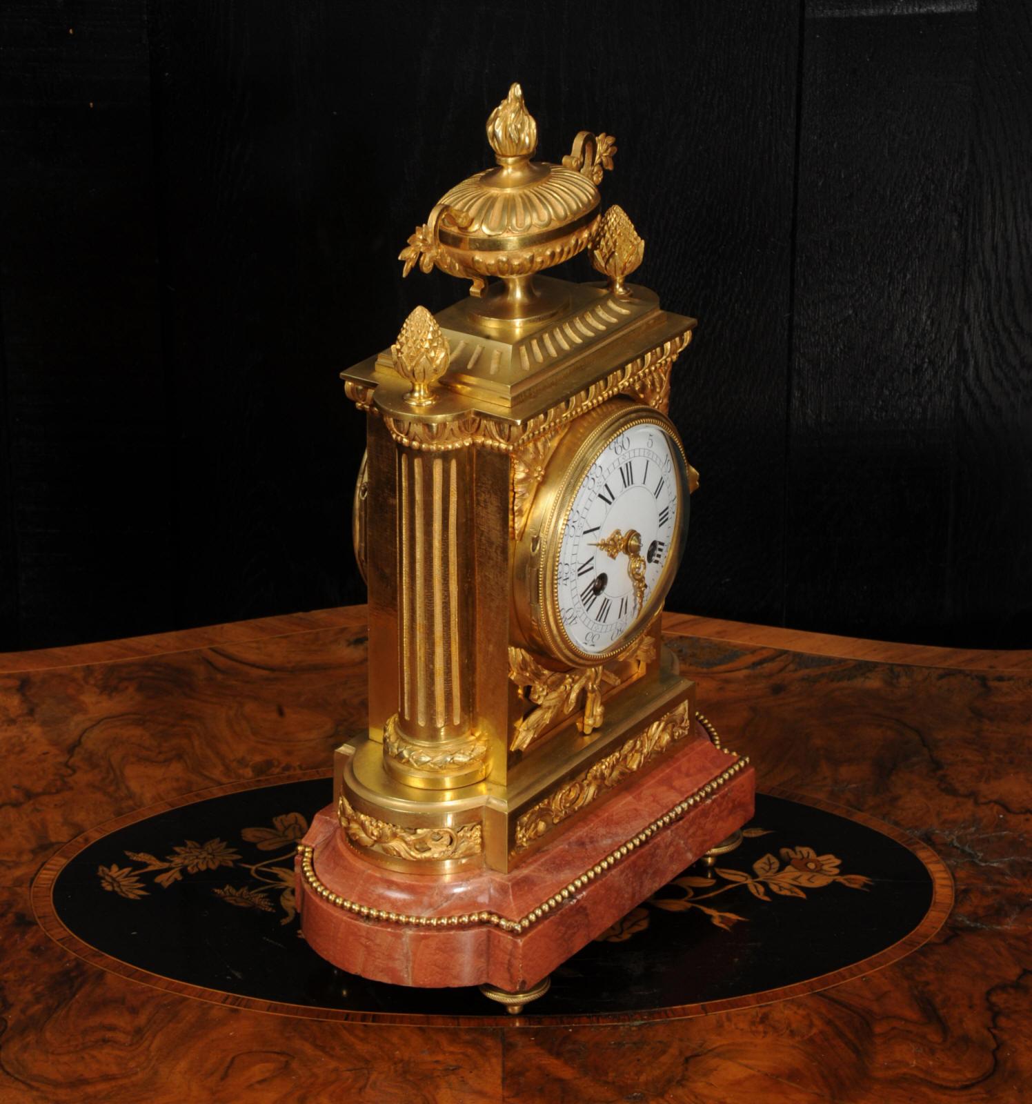 Ormolu and Marble Louis XVI Antique French Clock by Charpentier & Cie, Paris 6
