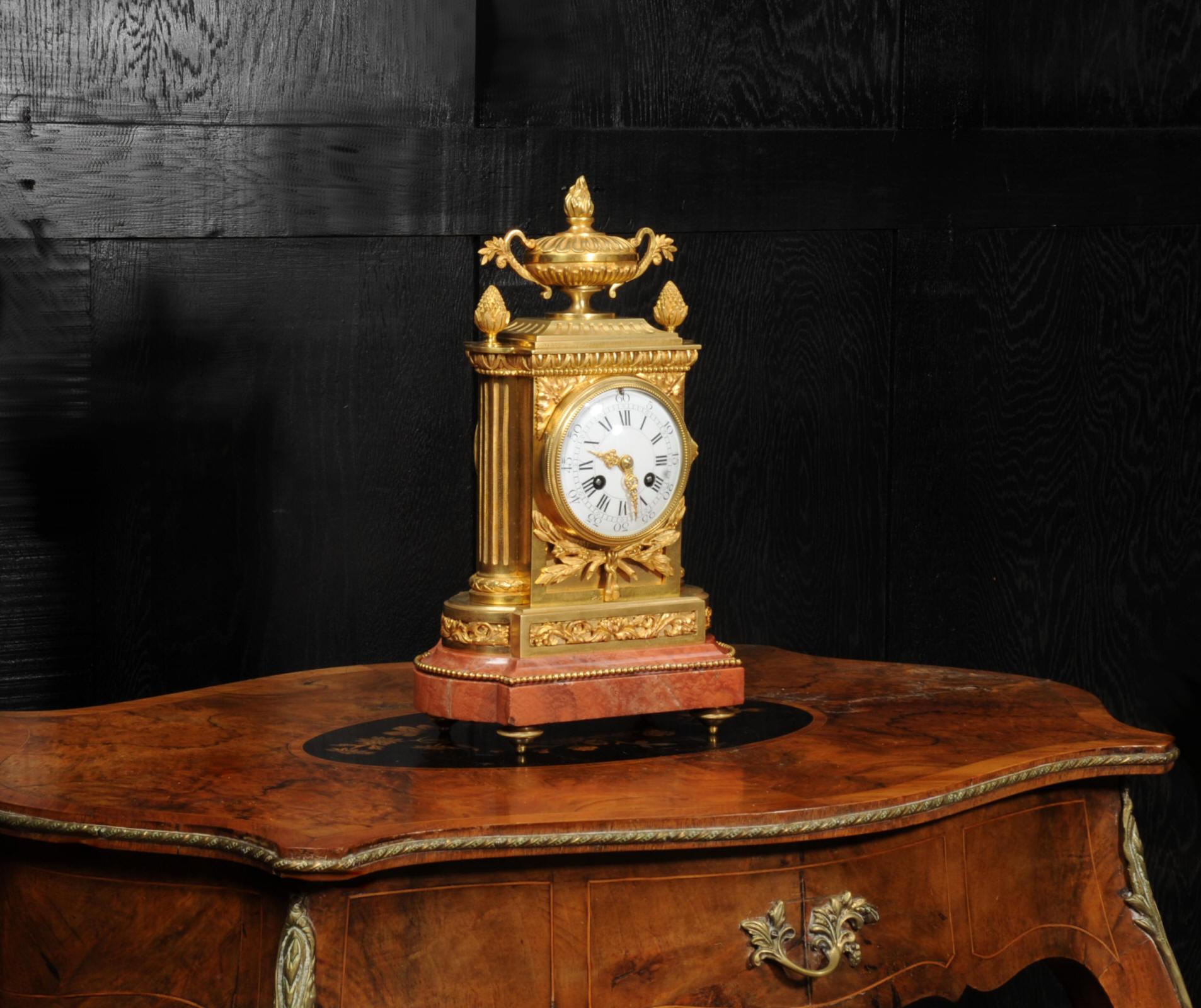 Ormolu and Marble Louis XVI Antique French Clock by Charpentier & Cie, Paris In Good Condition In Belper, Derbyshire