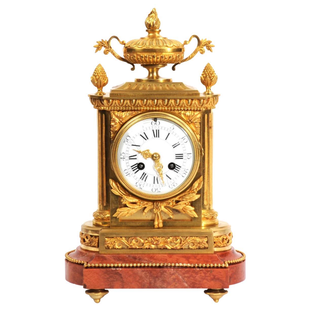 Ormolu and Marble Louis XVI Antique French Clock by Charpentier & Cie, Paris