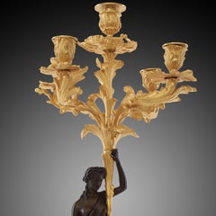 Ormolu and Patina Bronez Candelabras