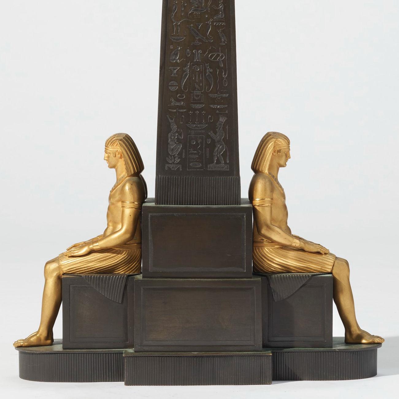 Empire Revival French Empire Egyptian Bronze Obelisk