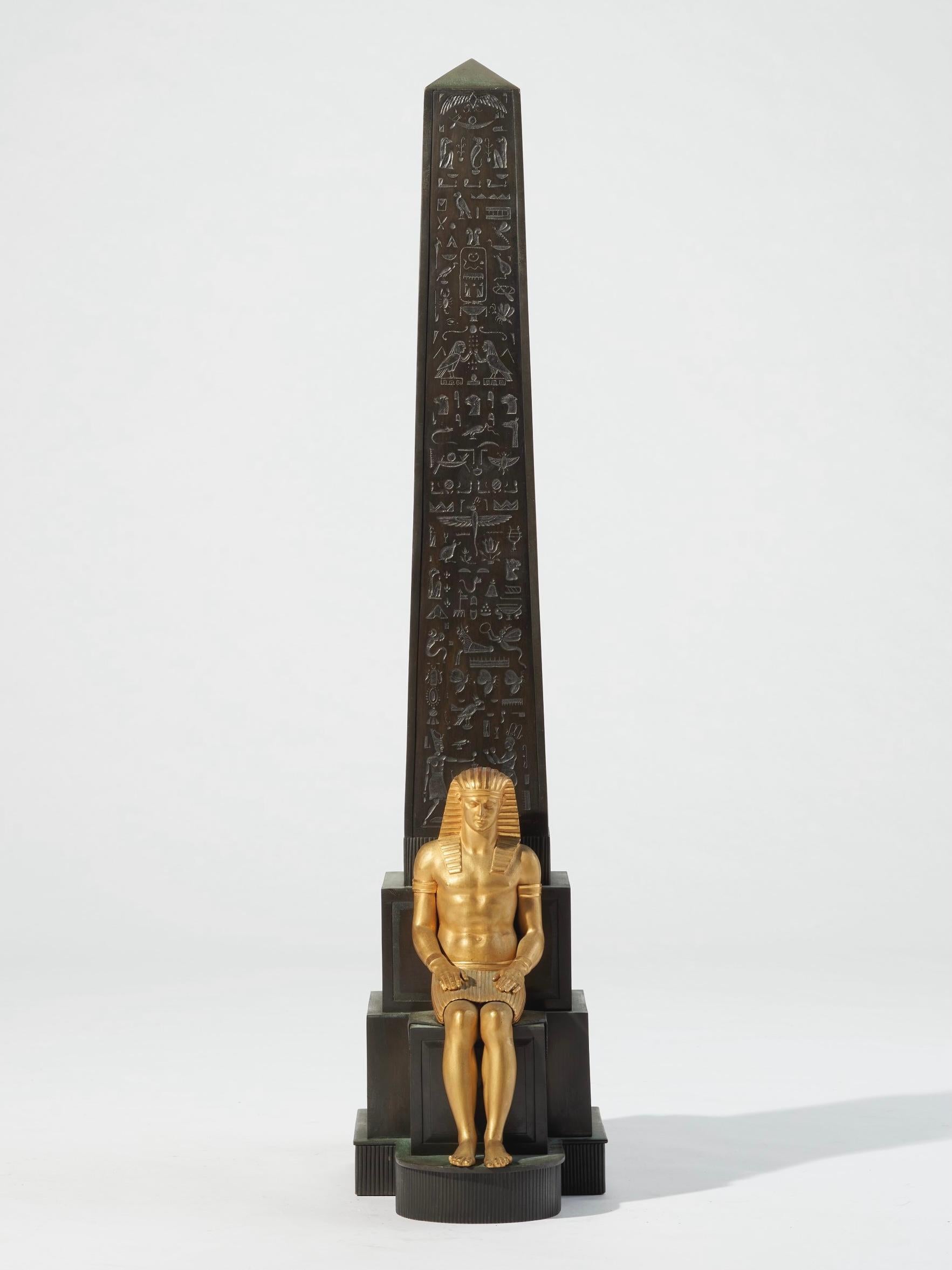 Gilt French Empire Egyptian Bronze Obelisk