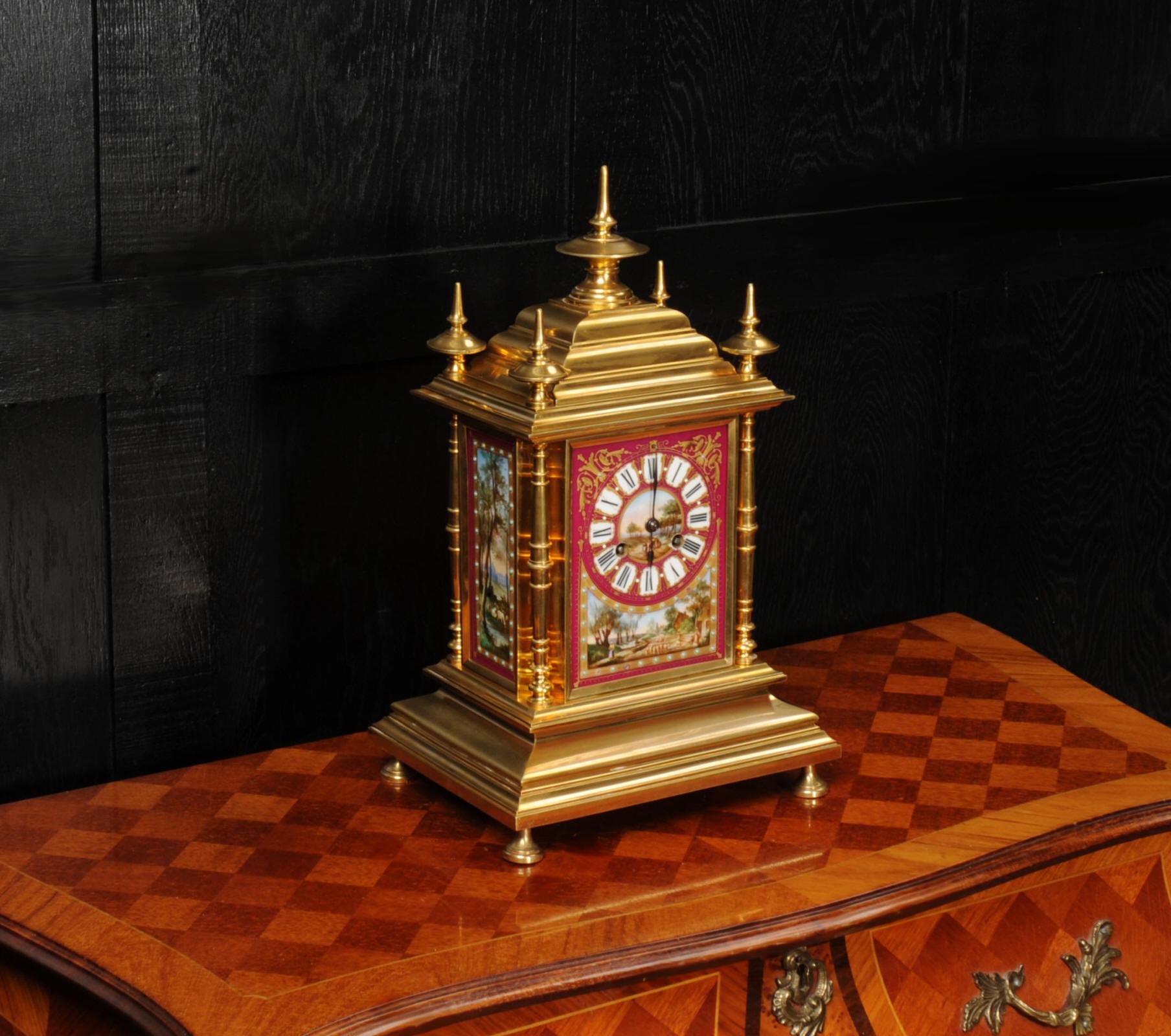 Ormolu and Sevres Porcelain Antique French Clock by Achille Brocot 5