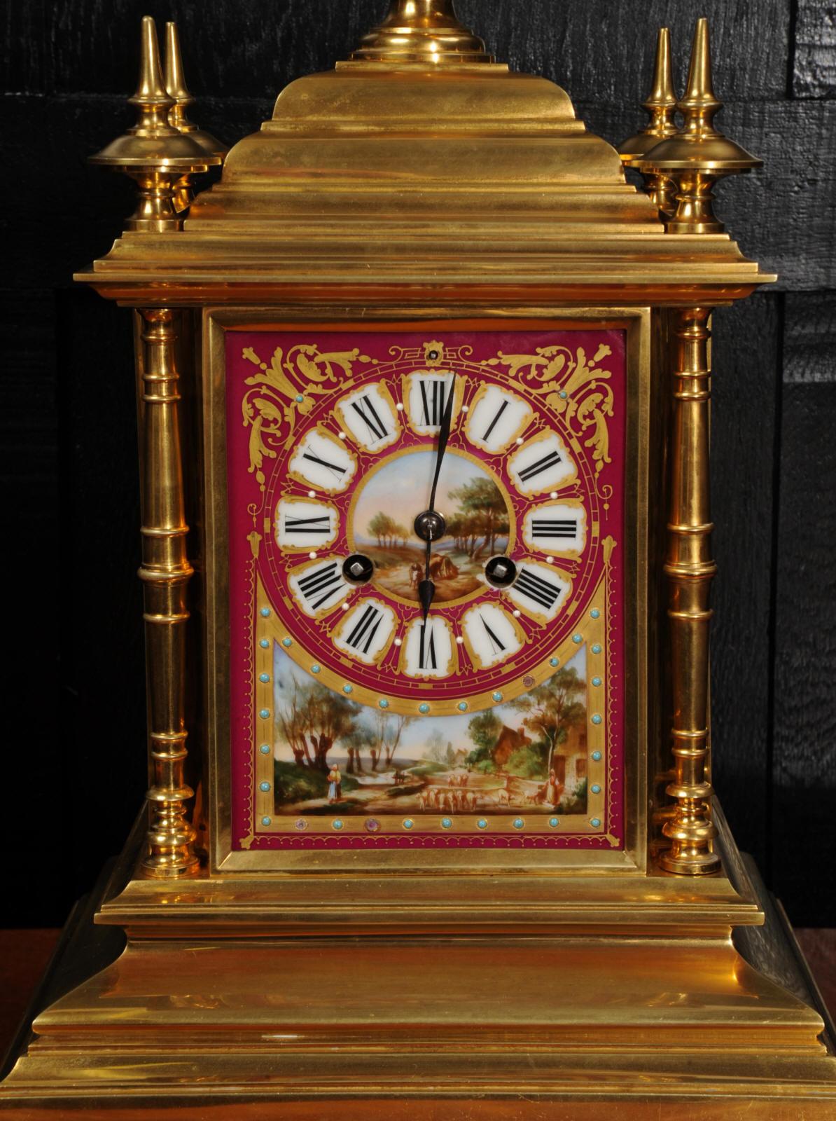 Ormolu and Sevres Porcelain Antique French Clock by Achille Brocot 6